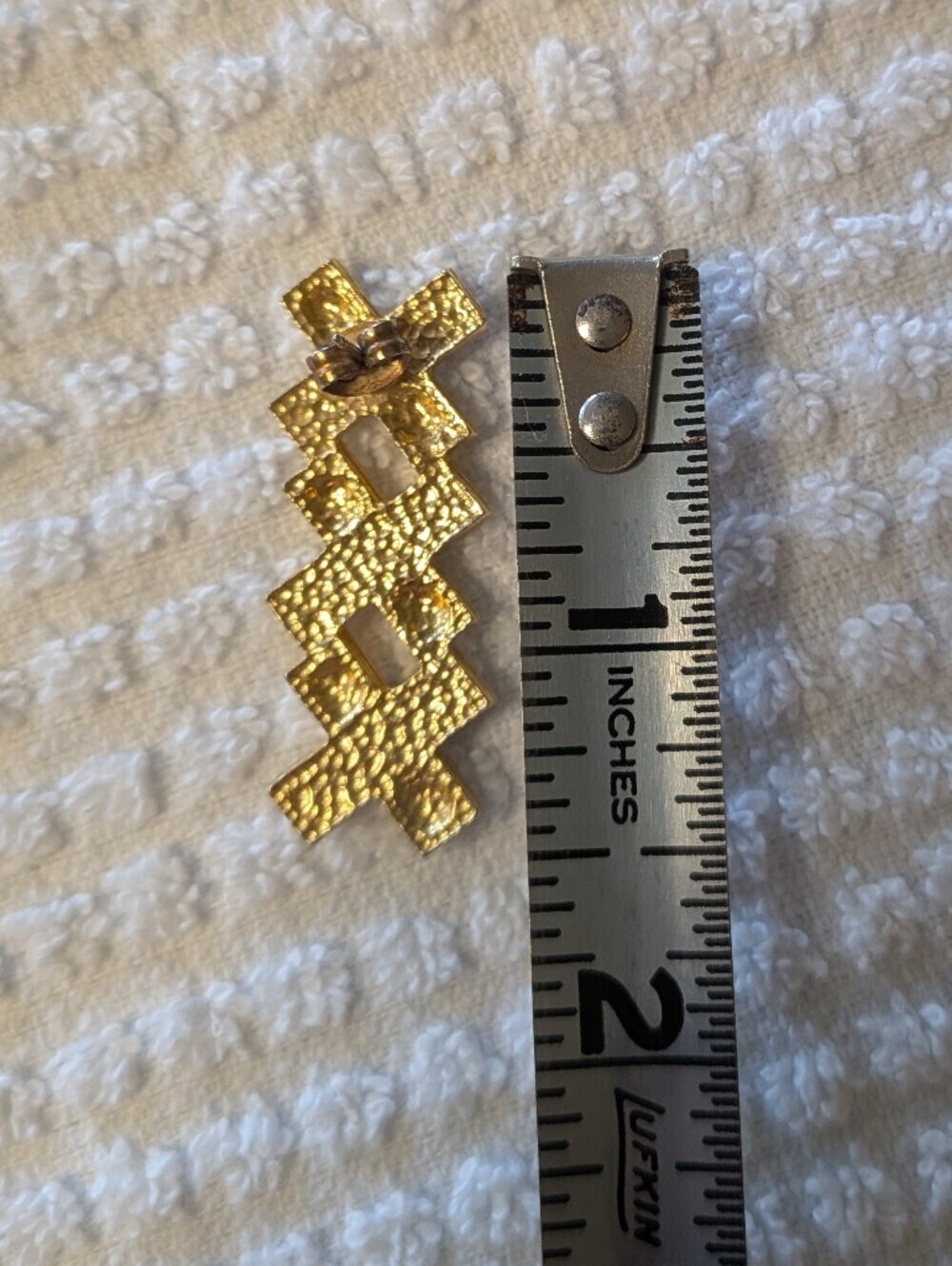Vintage Retro Geometric Golden Drop Dangle Earrings - Picture 9 of 9